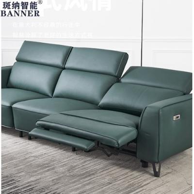 China BN First-Layer Cowhide Functional Sofa with Electric and USB Interface Manual Headrest Metal High Leg Function Recliner for sale