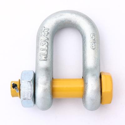 China Heavy Industry US Type Drop Forged Electronic Adjustable Galvanized D Ring Shackle With Safety Bolt And Nut for sale