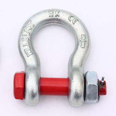 China G2130 Rigging Grillete Drop Forged Galvanized Steel Anchor G2130 Bow Shackle With Safety Bolt Pin for sale