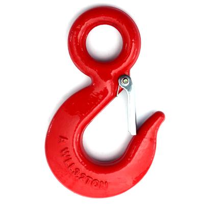 China High Quality Heavy Industry 320A 320C Alloy Steel Carbon Steel Forged Eye Hoist Crane Hook With Latch for sale