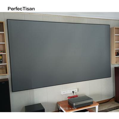 China 4K HD Projection Screen PerfecTisan Laser Projector Hard Screen 90 Inch Black Door Frame Structure 160 Optical Ambient Light 93% Rejecting Frame Screen for sale