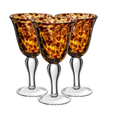 China Unique Luxury Samlife Wholesale Stem Leopard Custom Wine Glasses Long Wine Glasses For Wedding for sale