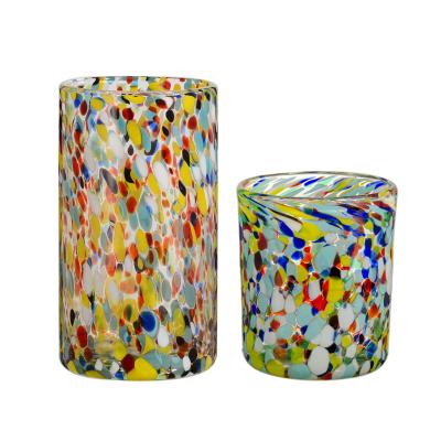 China Handmade Mexican Open Tumbler Drinking Glasses from Samlife Rim Unique Custom Colorful Dotted Novelty for sale