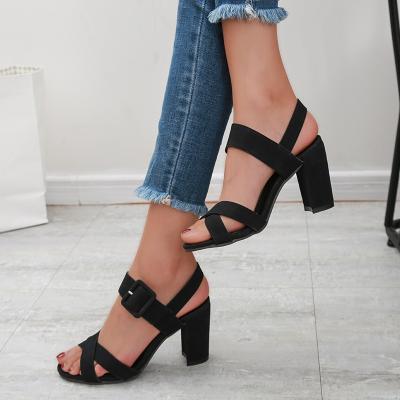 China Cheap high heels sandals outdoor women's toe PDEP women's most popular high heels summer size43 thick steel heel tall for sale