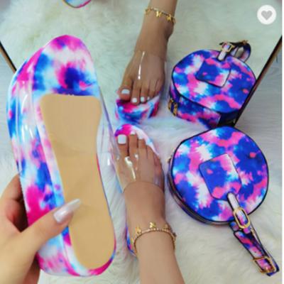 China 2021hot sale fashion trend clear purse and African sandals shoes and bags to match purse set shoes and handbag for sale