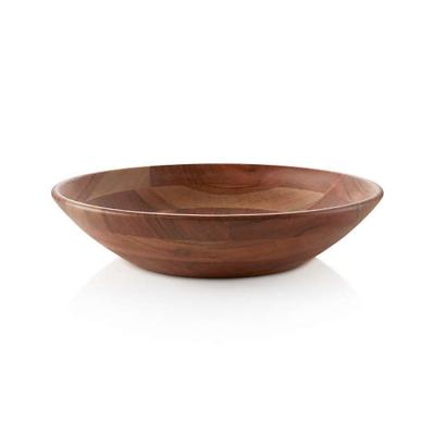 China Disposable Tabletop Natural Acacia Shende Wood Serving Bowl For Fruit Salad for sale