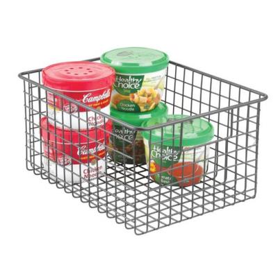 China Sustainable OEM Customized Metal Wire Kitchen Pantry Food Storage Basket for sale