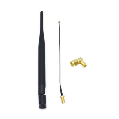 China Friberglass WiFi Frequency 350-380mhz/422-470mhz 5dbi/1dBi Omnidirectional Indoor Rubber Rod Antenna with IPEX Connector for sale