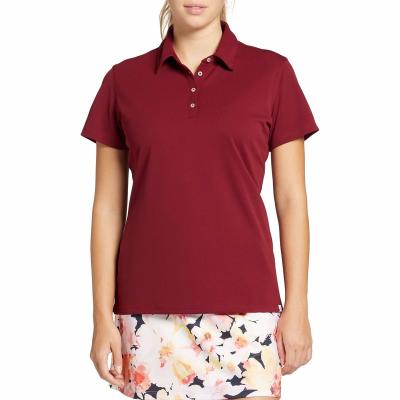 China Anti-wrinkle plus size short sleeves polo tee polyester spandex women polo golf shirts golf apparel for ladies for sale