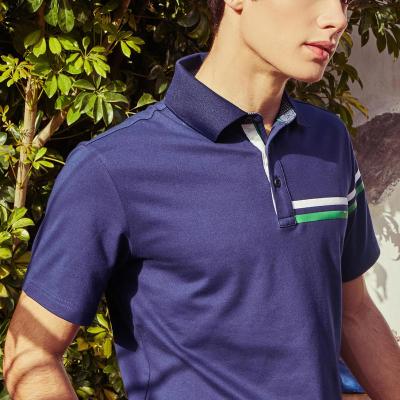 China Wholesale Young Business Men's Anti-Wrinkle Printing Polo T-shirts Short Sleeve Collar Golf Polo Shirt for sale