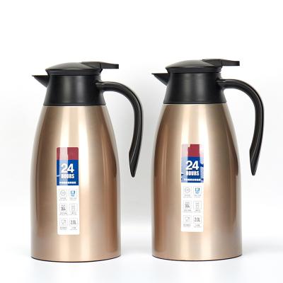 China WITH LID Thermo Insulated Tea Double Wall Stainless Steel One Touch Lid With Handle Coffee Pot for sale