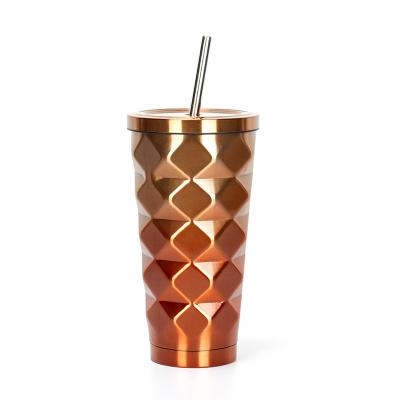 China Top Quality 500ml Disposable Good Price Wholesale Custom Stainless Steel Tumbler With Straw for sale