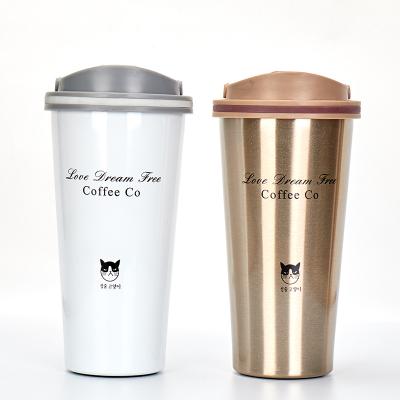 China Hot Selling Disposable 500ml Stainless Steel Premium Custom Wholesale Tumbler Cups for sale