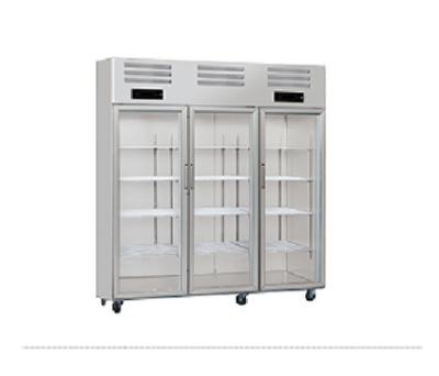 China High Security Energy Saving Double-temperature Meat Freezer Display Mobile Glass Showcase Retail for sale