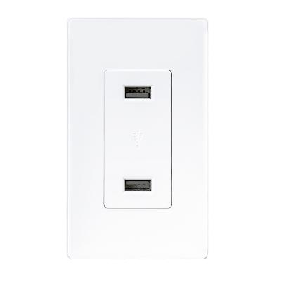 Chine LD-U001 4.2A Sortie de chargeur USB à grande vitesse, 2 ports USB avec 2 plaques murales à vendre