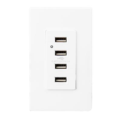 Chine Une prise USB blanche, une prise USB électrique 4 ports USB avec 2 plaques murales à vendre