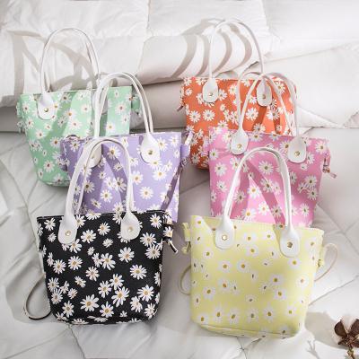 China casual& fashion four seasons high capacity shopping bag daisy daisy new popular mini bucket bags women printing handbags ladies printing bucket bags for sale