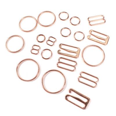 China Durable Nickel Free Eco-Friendly Backing Plated Swimwear Buckle Bra Ring Hooks And Slider for sale