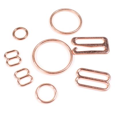 China Durable Alloy Adjuster Slide 8mm Bra Swimwear Metal Ring And Slider Hook Bra Sliders And Rings for sale