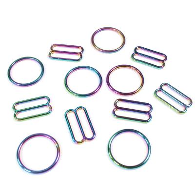 China High Quality Durable Lingerie Accessories Nylon Coated Plastic Rings Slider And Metal Alloy Bra Hooks for sale