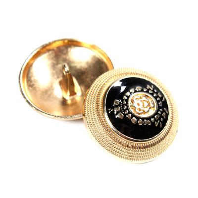 China Garment Accessories Nickel Free Jeans Buttons Gold Plating Buttons Custom Logo Metal Sewing Leg Button For Overcoat for sale