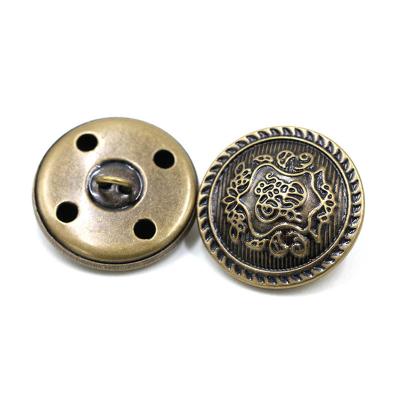 China Retro Accessory Nickel Free Custom Sewing Copper Leg Button Engrave Logo 19mm Leg Coat Buttons for sale