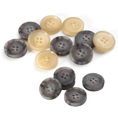 China Best Quality Viable Material Plastic Resin Button Custom 4 Sewing Holes Around Buttons Shirt Buttons for sale