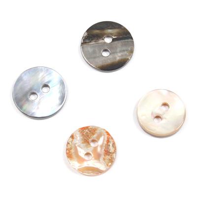 China ABPF Two Holes Agoya Shell Button Decorative Round Natural Custom Made Natural Cut Out Shell Button Viable For Shirt Clothing for sale