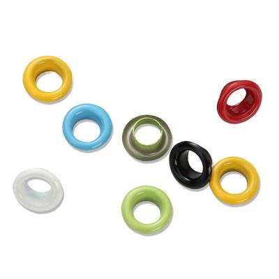 China Custom Color Nickel Free Paint Round Logo Grommets Eyelets Garment Accessories Snap Eyelet For Shoes Dressing for sale