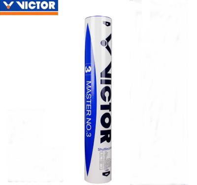 China Professional Tournament Victor MASTER No.3 Class C Goose Feather Badminton Shuttlecock for sale