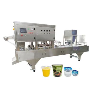 China Automatic Food Dairy Milk Packing Yogurt Cup Filling Sealing Machine for sale