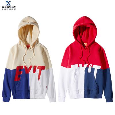 China Multicolor Anti-wrinkle Hoodie Men's Letter Printing Plus Velvet Thickened Hooded Couples Color Matching for sale