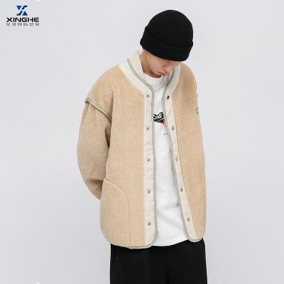 China Autumn And Winter New Lamb wool plush sweater men's breathable cardigan thickened loose long-sleeved couples jacket for sale