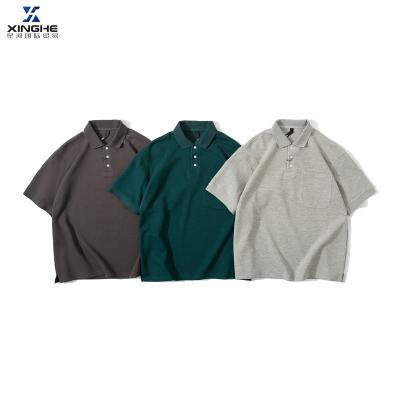 China Factory Supply Anti-wrinkle Customized Brand Solid Color Blank Golf T-shirt Men's Solid Color Polo Shirt Loose Casual Pullover Short Sleeve for sale