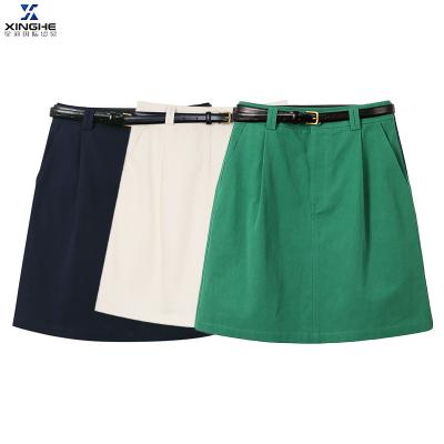 China New version of women's anti-static high waist skirt solid color all-match casual slim Korean temperament waist skirt for sale