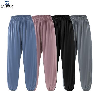 China Anti-Wrinkle Summer Ice Silk Women's Sports Pants Jogging Women's Yoga Pants Sunscreen Slim Waist Sports Pants Loose Slim Running Pants High for sale