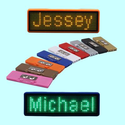 China Programmable Flashing LED Servers LED Name Badge Scrolling LED Message Badge for sale