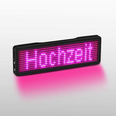 China Programmable LED Flashing Message Scrolling Led Employee Magnet Name Badge for sale