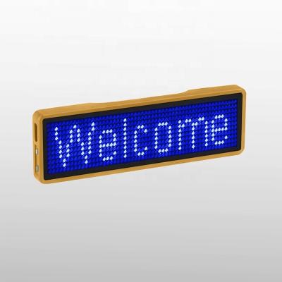 China Employee Charging Led Magnet Flashing 93*23mm Name Badge for sale