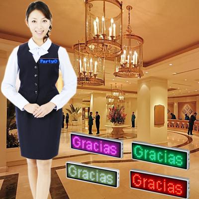 China LW1155 Indoor Custom Logo Programmable Scrolling Led Name Badge for sale