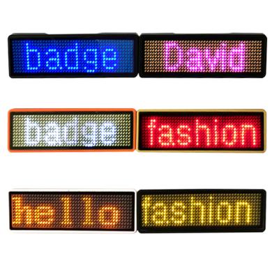 China Name Tag USB Indoor And Outdoor Flashing Programmable Scrolling Message Led Display Boards for sale