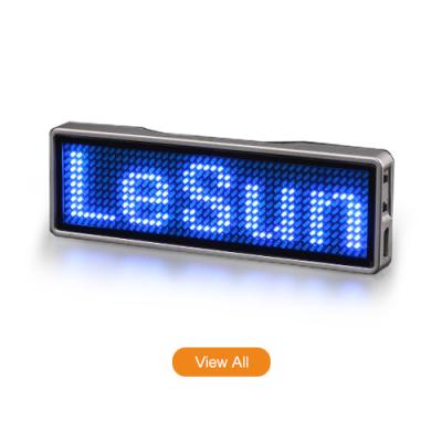 China Rechargeable Led Flashing Name Badge Barber Shop Led Sign 93*30*6mm for sale