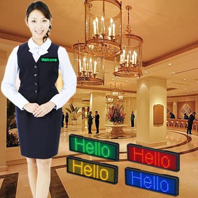 China Indoor Different Color Magnet Programmable Hotel Staff Name Tag for sale