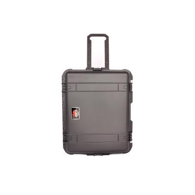 China Durable ABS PP-5727 Universal Waterproof Military Suitcase Case Plastic Hard Crate Tool Box With Wheels for sale