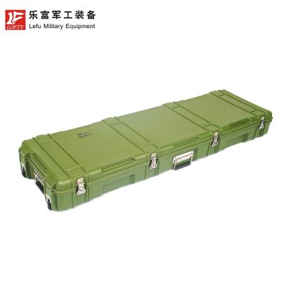 China Durable Waterproof Hard Plastic Spin Mount Large Military Storage Carry Case Trolley Rugged Gun Case for sale