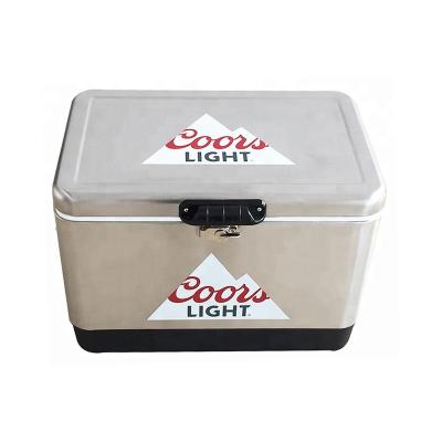 China LERIPN-JS-50L Waterproof 50Liter Customized Powder Coating Camp Stainless Steel Cooler Box for sale