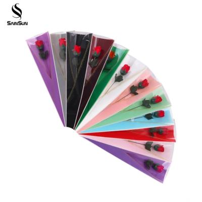 China Disposable Eco Clear Recycle Gift PP Flower Carrier Packaging Plastic Bags Sleeves For Flowers for sale