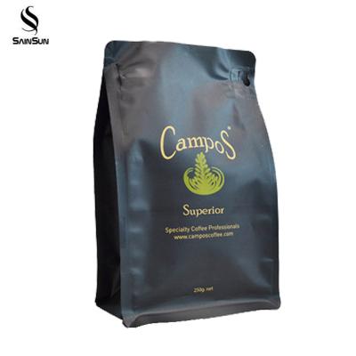 China Matt Black Stand Up Plastic Recyclable Tiny Zipper Child Proof Poly Ziplock Coffee Bags Custom Printed for sale