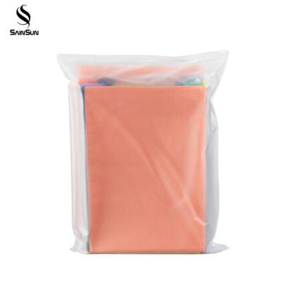 China Custom Flat Moistureproof Clear Vacuum Plastic Packaging Clothing Zipper Zipper Shirt Storage Lock Bags for sale