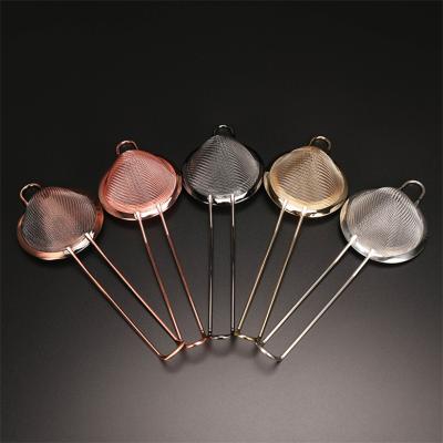 China Stainless Steel Viable Good Mesh Strainer Cocktail Strainer Great for Removing Little Juice Julep Strainer Bar Tool for sale